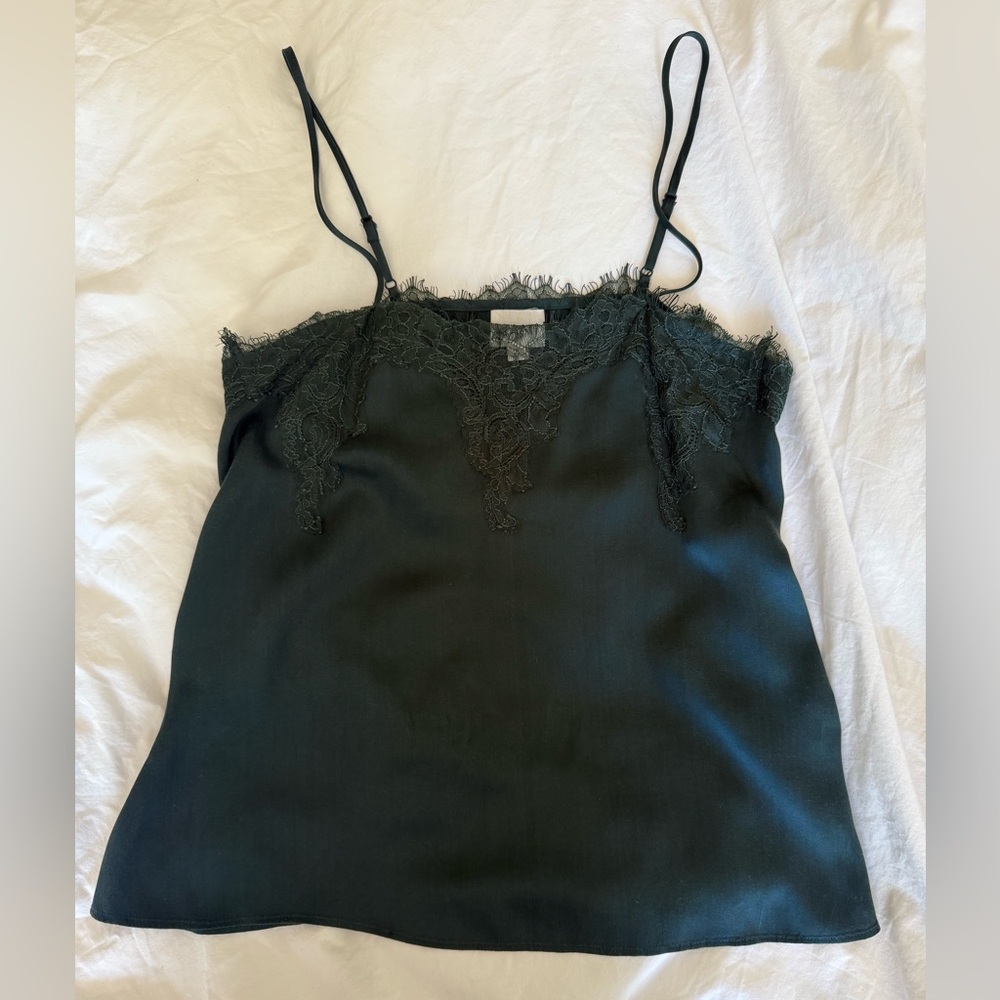 CAMI NYC green lace tank